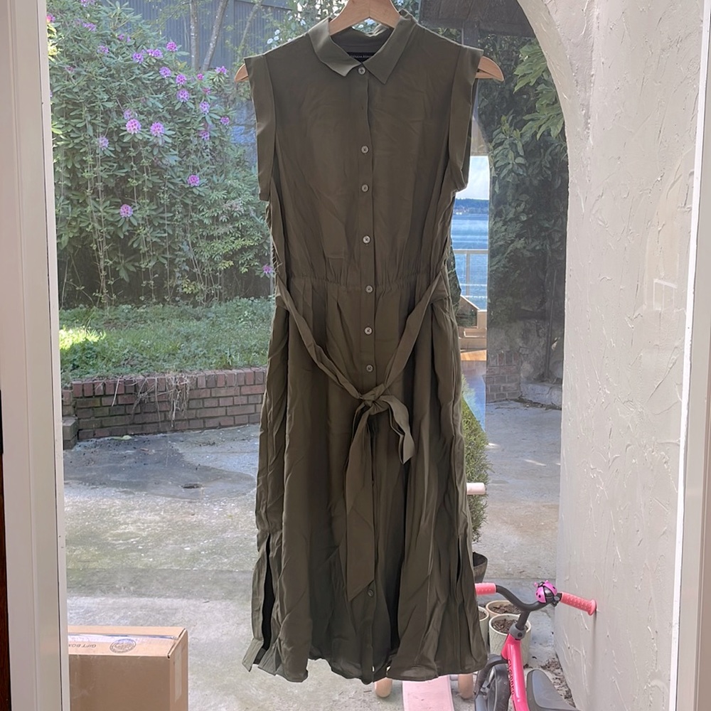 Banana republic green botton down shirt dress